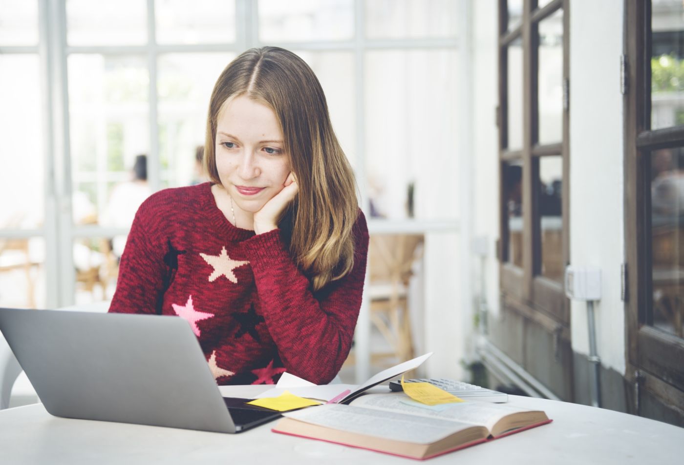 Students Woman Studying Online Browsing E-Learning Concept Students Woman Studying Online Browsing E-Learning Concept